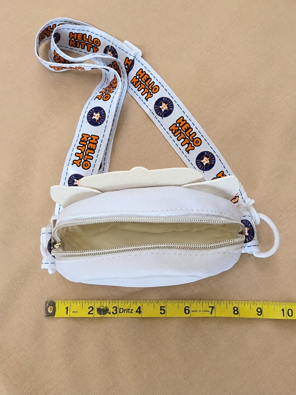 Hello Kitty Houston Astros Crossbody Bag White Orange Navy MLB - Picture 2 of 2